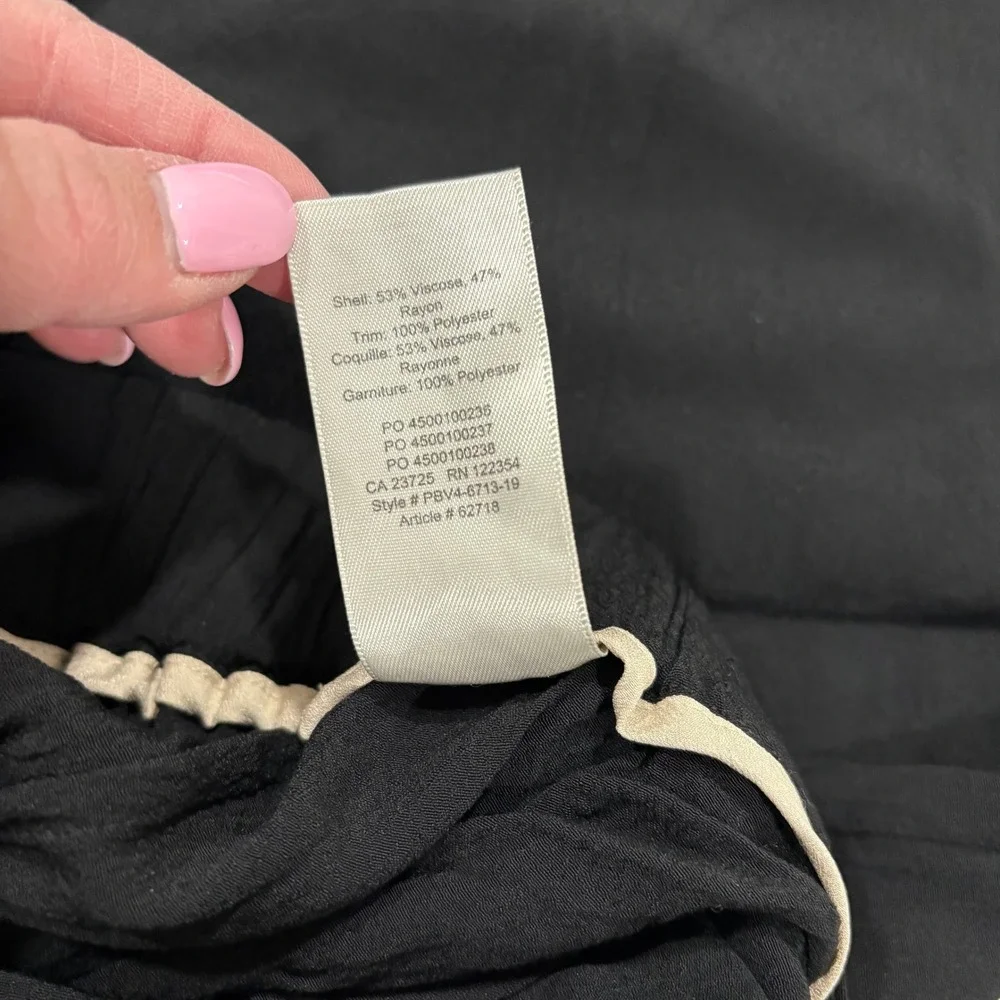 Wilfred Aritzia Faun Tie Waist Wide Leg Crop Black Sheer Lightweight Pant Medium - Picture 6 of 7